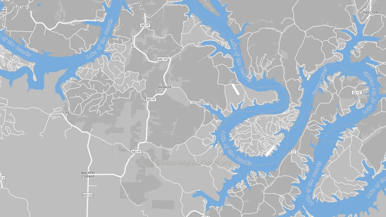 Transit Grade map of Sagrada, MO