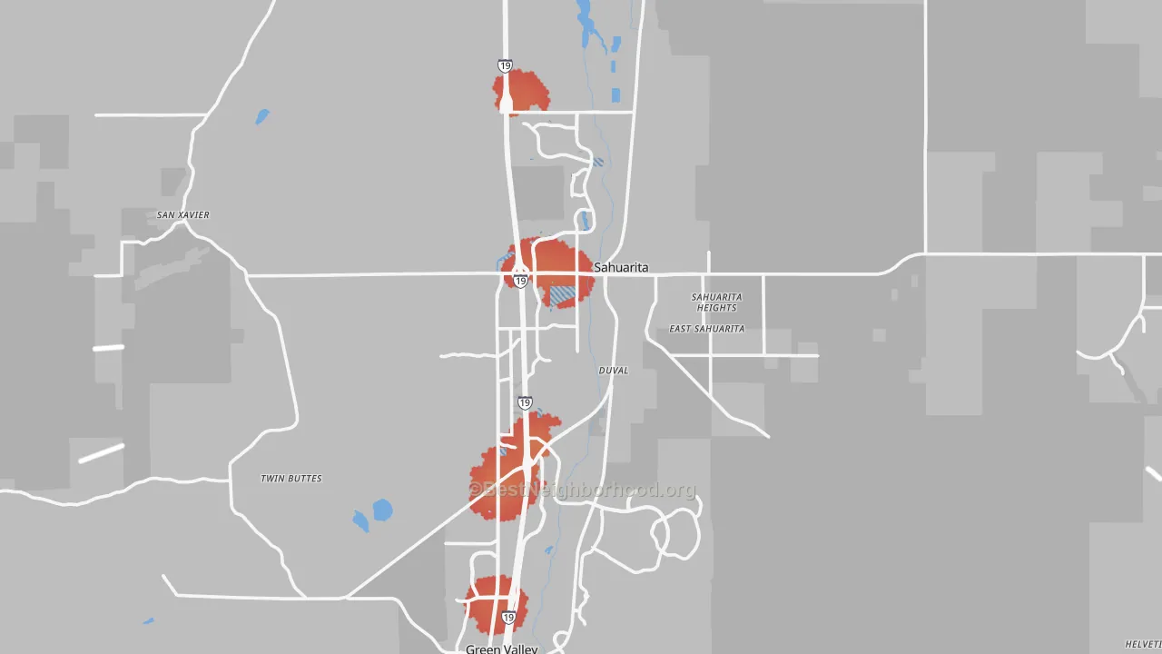 Transit Grade map of Sahuarita, AZ