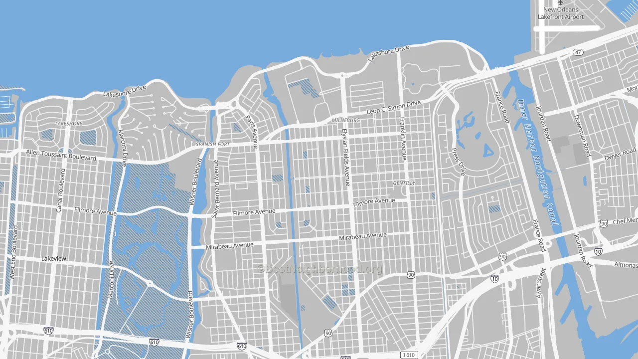 Transit Grade map of Saint Anthony, New Orleans, LA