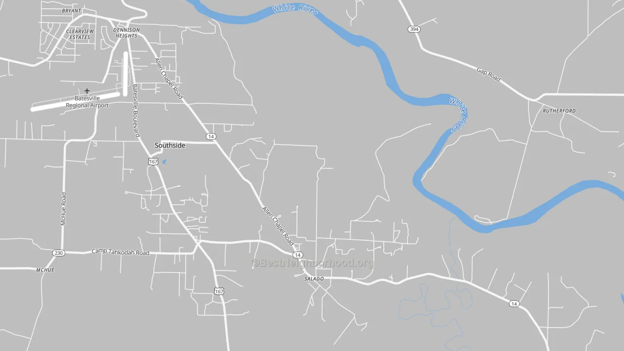 Transit Grade map of Salado, AR