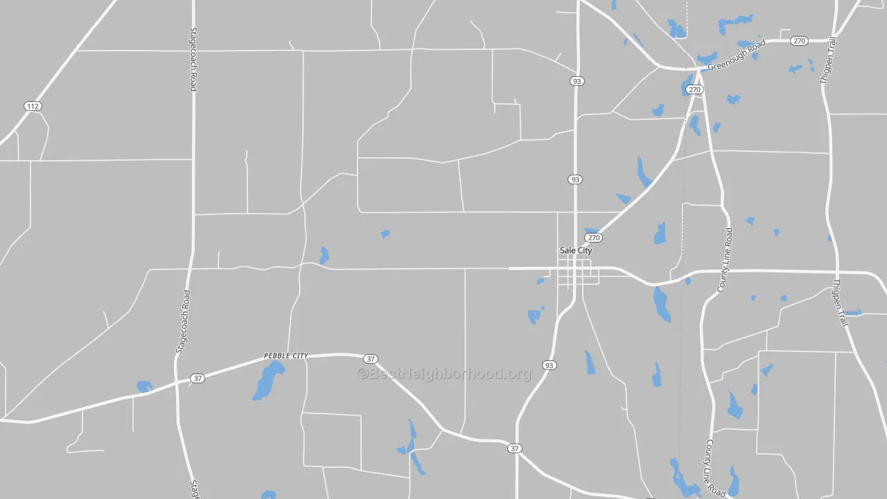 Transit Grade map of Sale City, GA