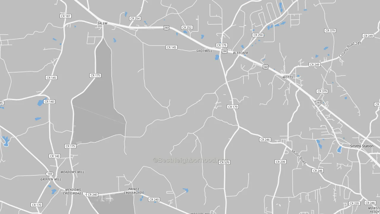 Transit Grade map of Salem, AL