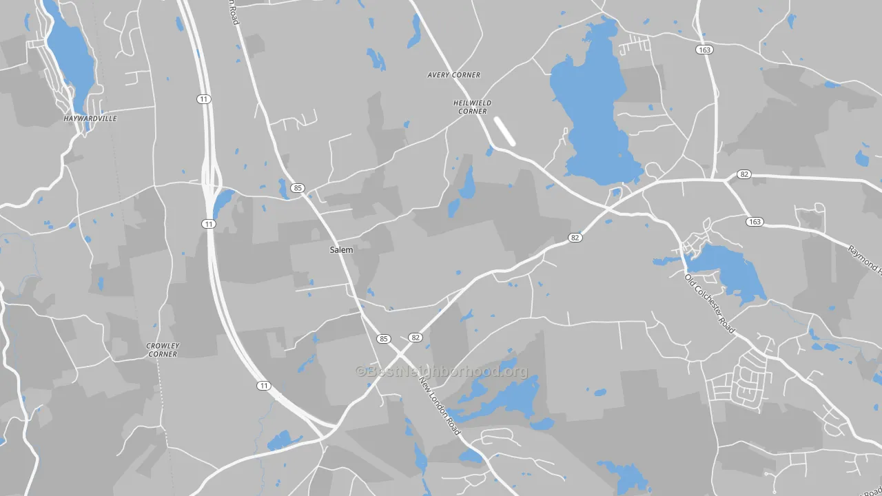 Transit Grade map of Salem, CT