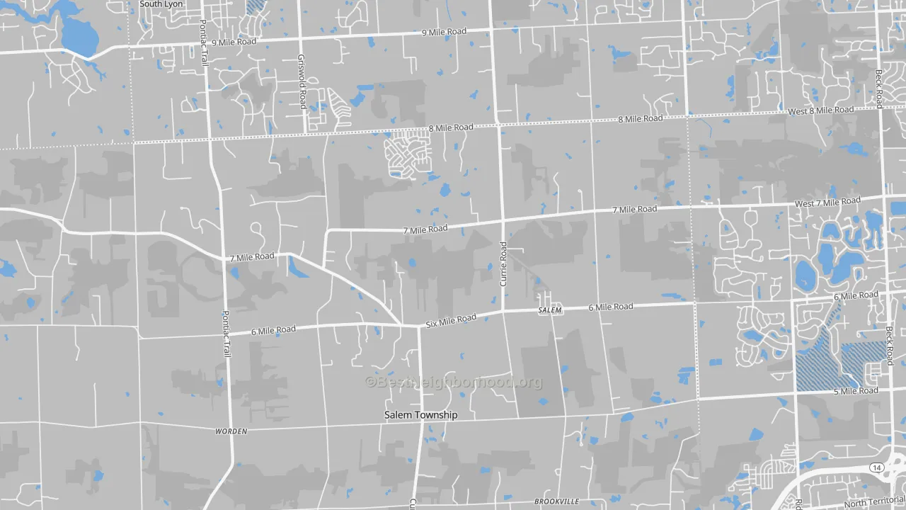 Transit Grade map of Salem, MI