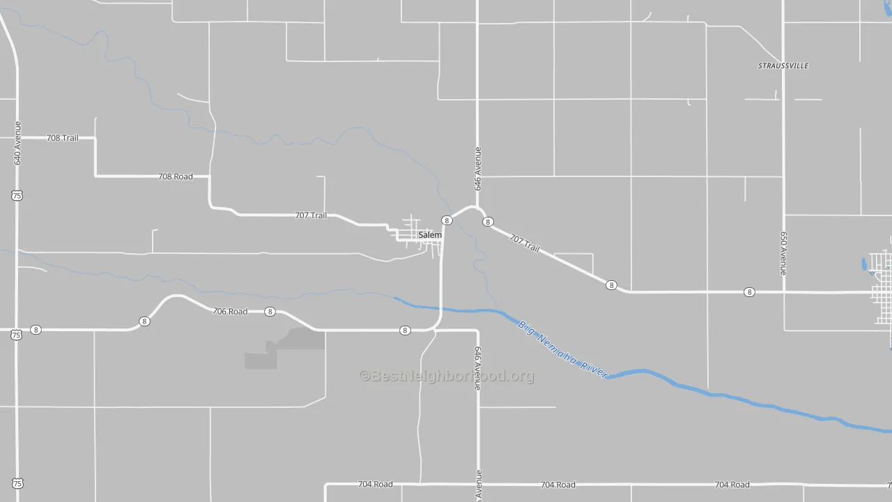 Transit Grade map of Salem, NE