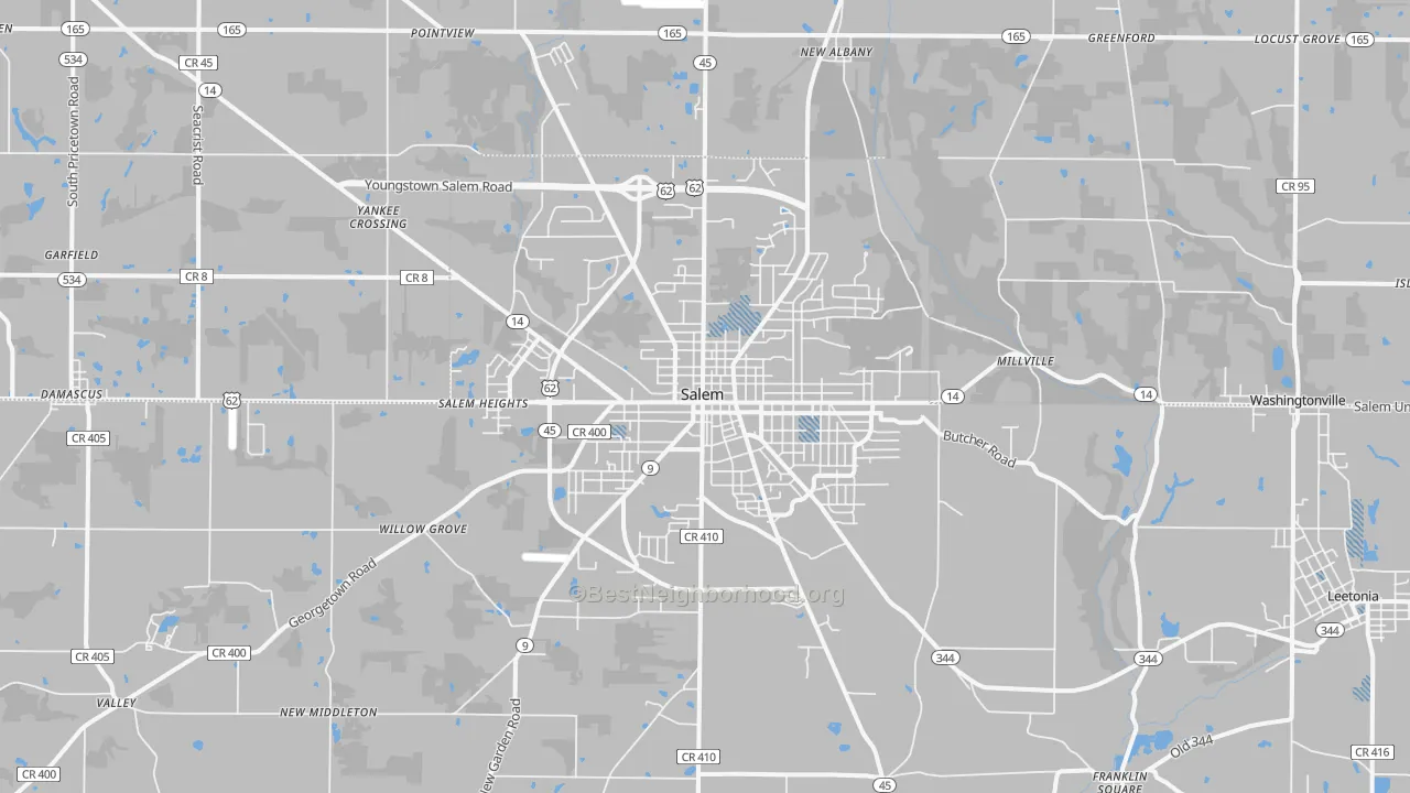 Transit Grade map of Salem, OH