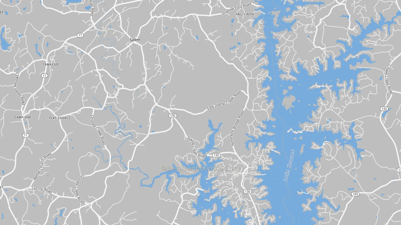 Transit Grade map of Salem, SC