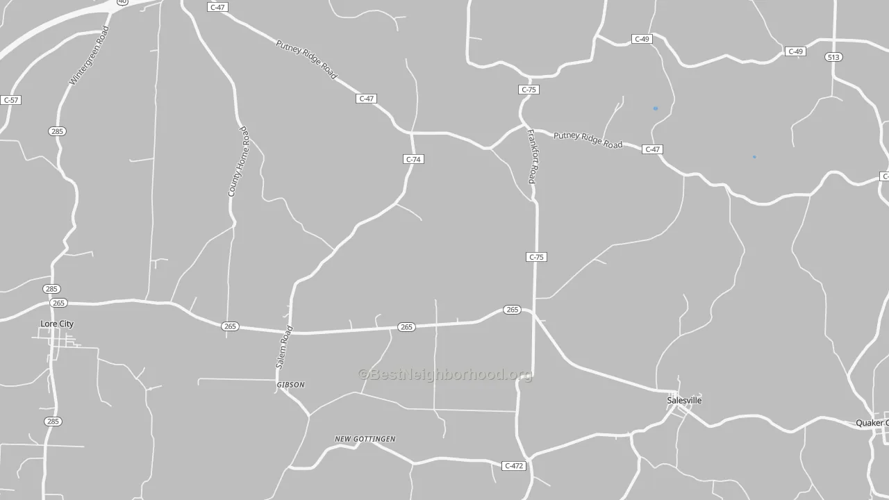 Transit Grade map of Salesville, OH