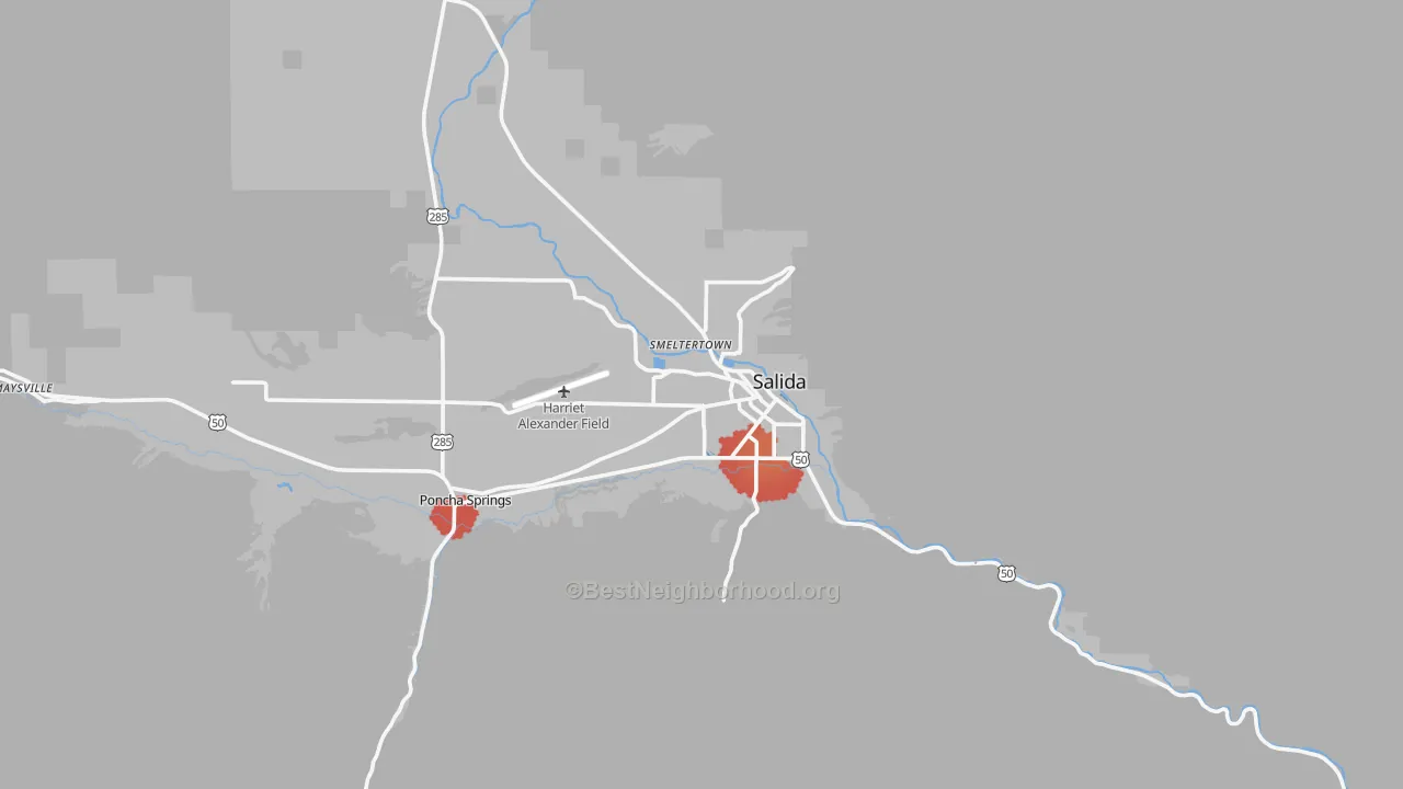 Transit Grade map of Salida, CO