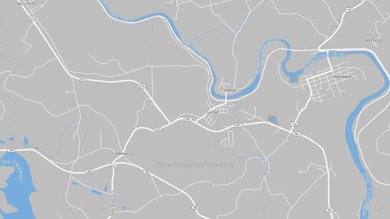 Transit Grade map of Salina, PA