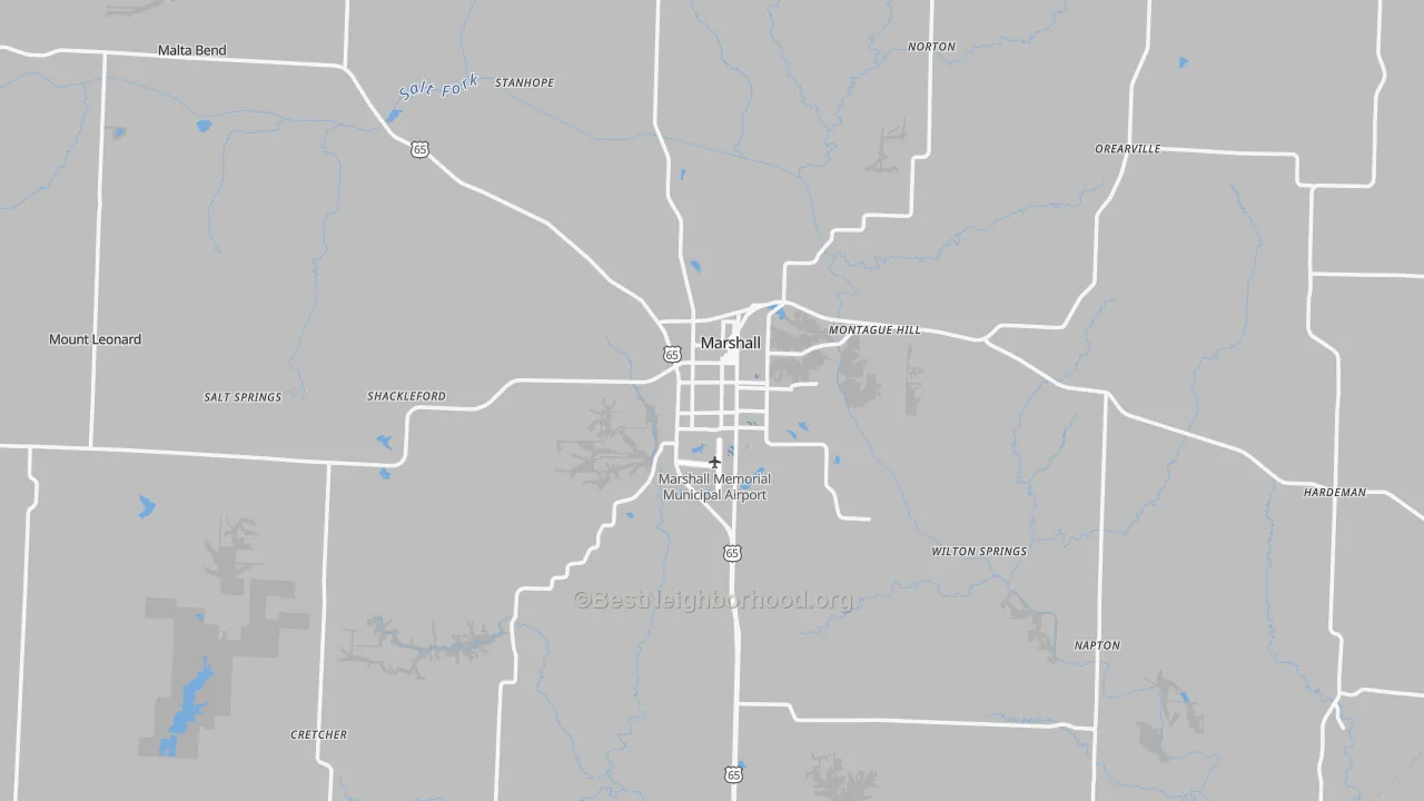 Transit Grade map of Saline County, MO