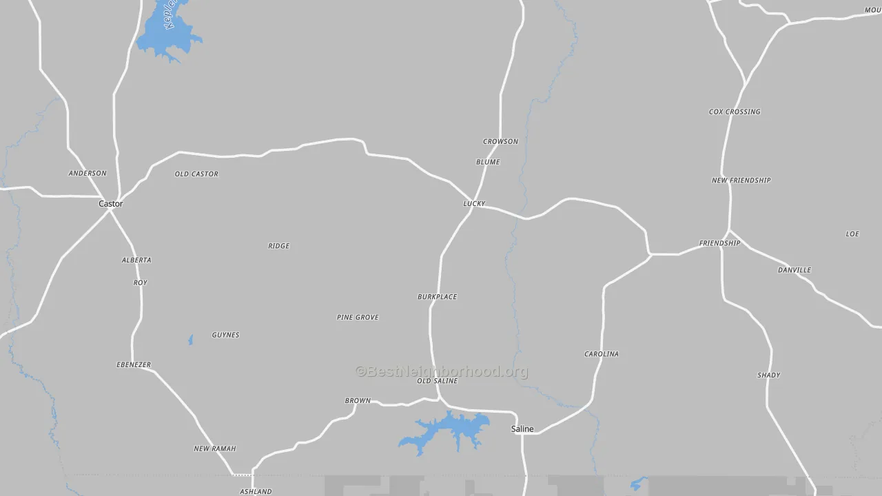 Transit Grade map of Saline, LA