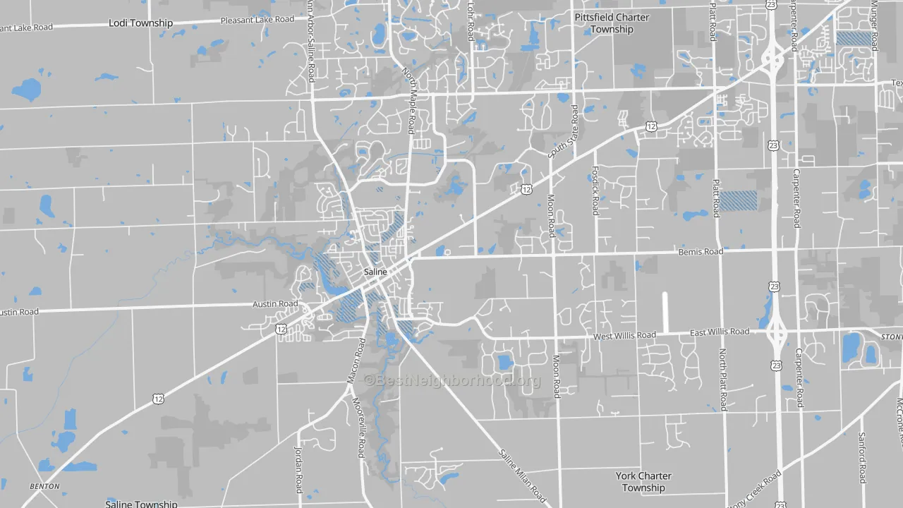 Transit Grade map of Saline, MI