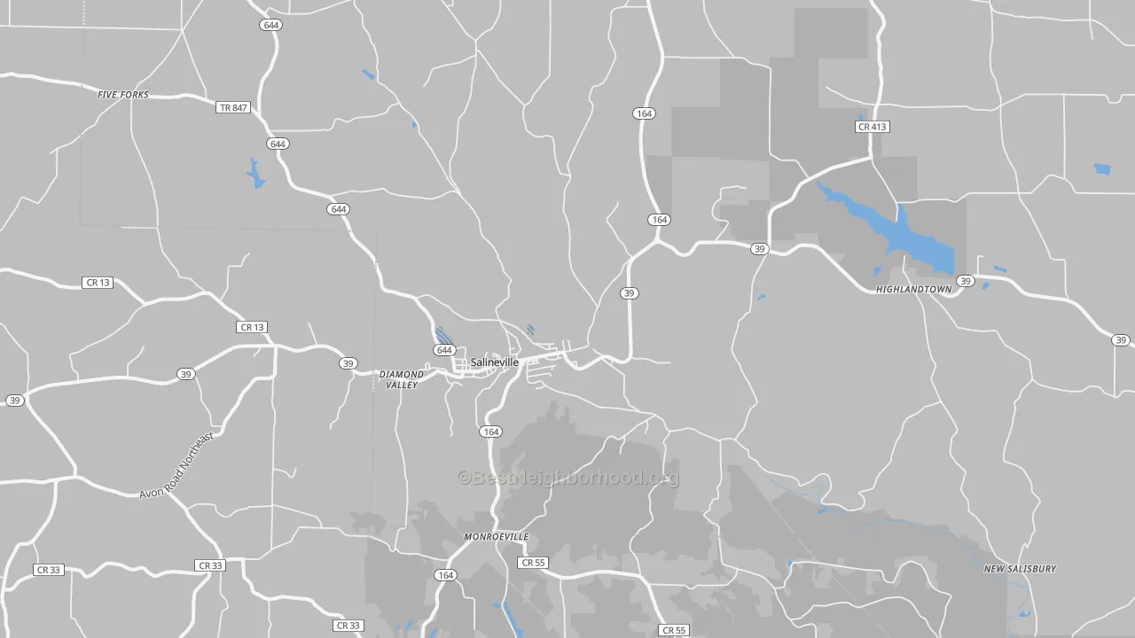 Transit Grade map of Salineville, OH