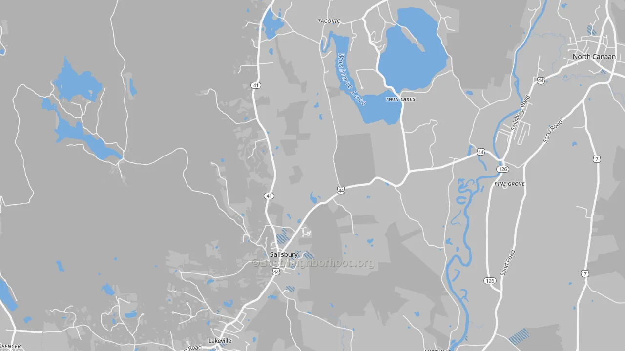 Transit Grade map of Salisbury, CT