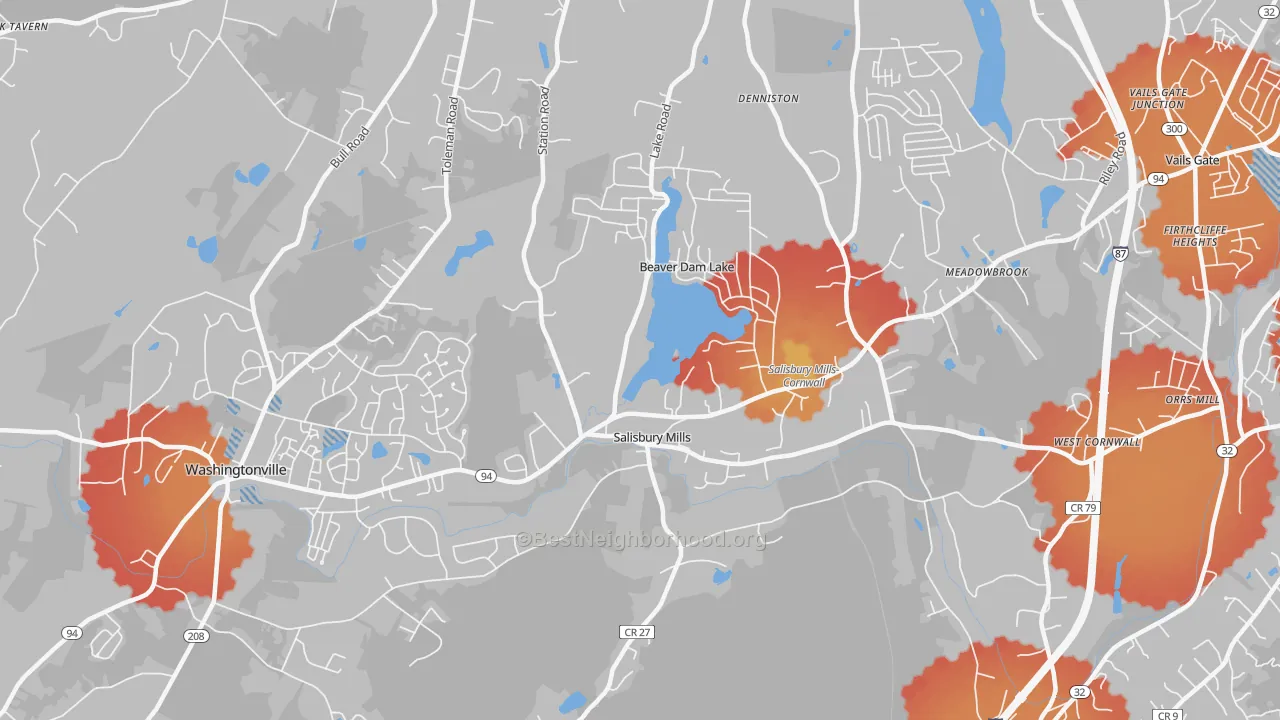 Transit Grade map of Salisbury Mills, NY