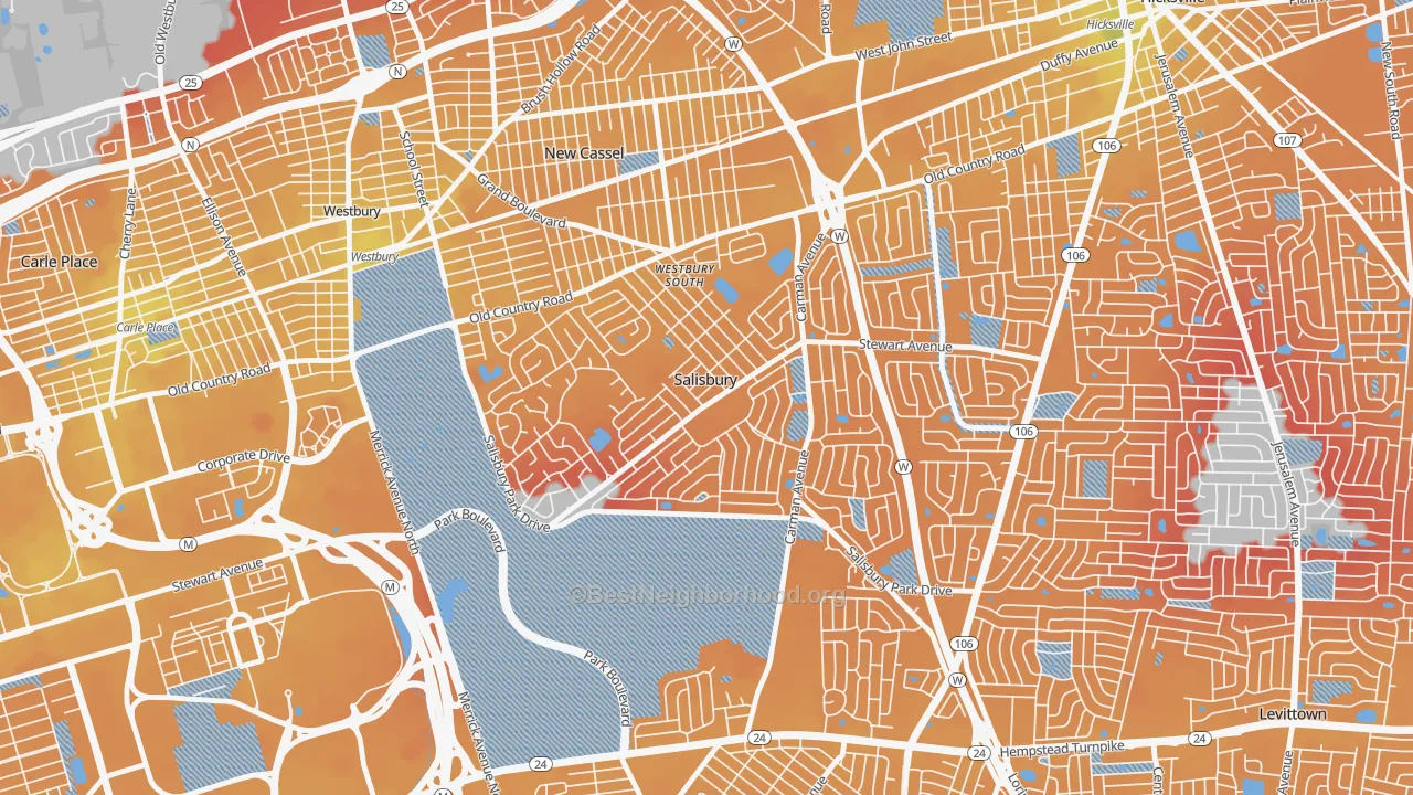 Transit Grade map of Salisbury, NY