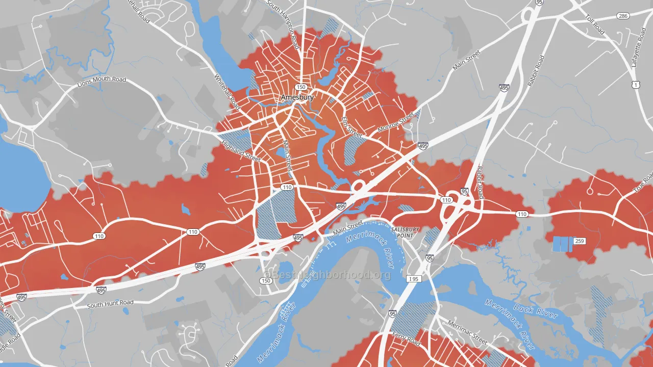 Transit Grade map of Salisbury Point, Amesbury Town, MA