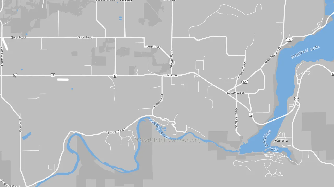 Transit Grade map of Salkum, WA