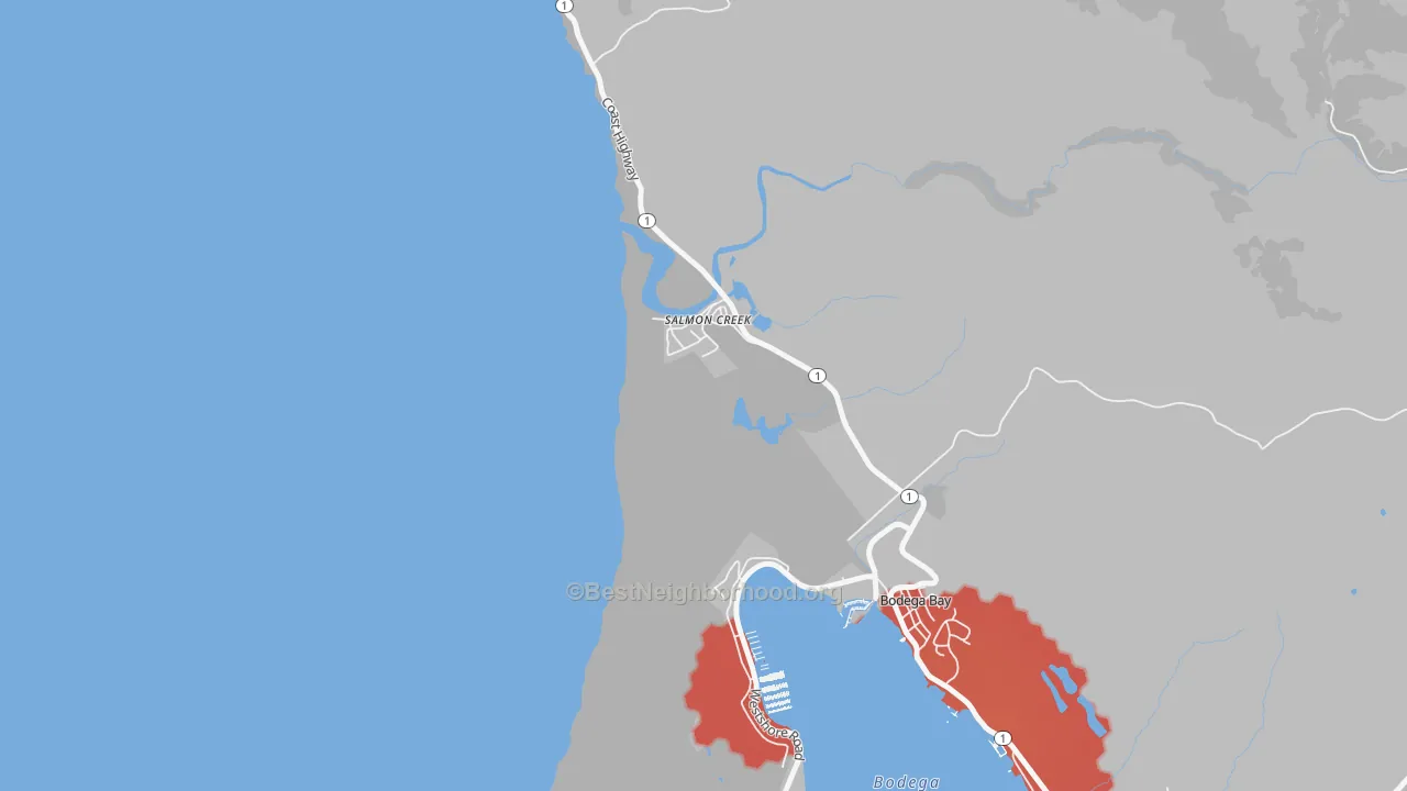 Transit Grade map of Salmon Creek, CA