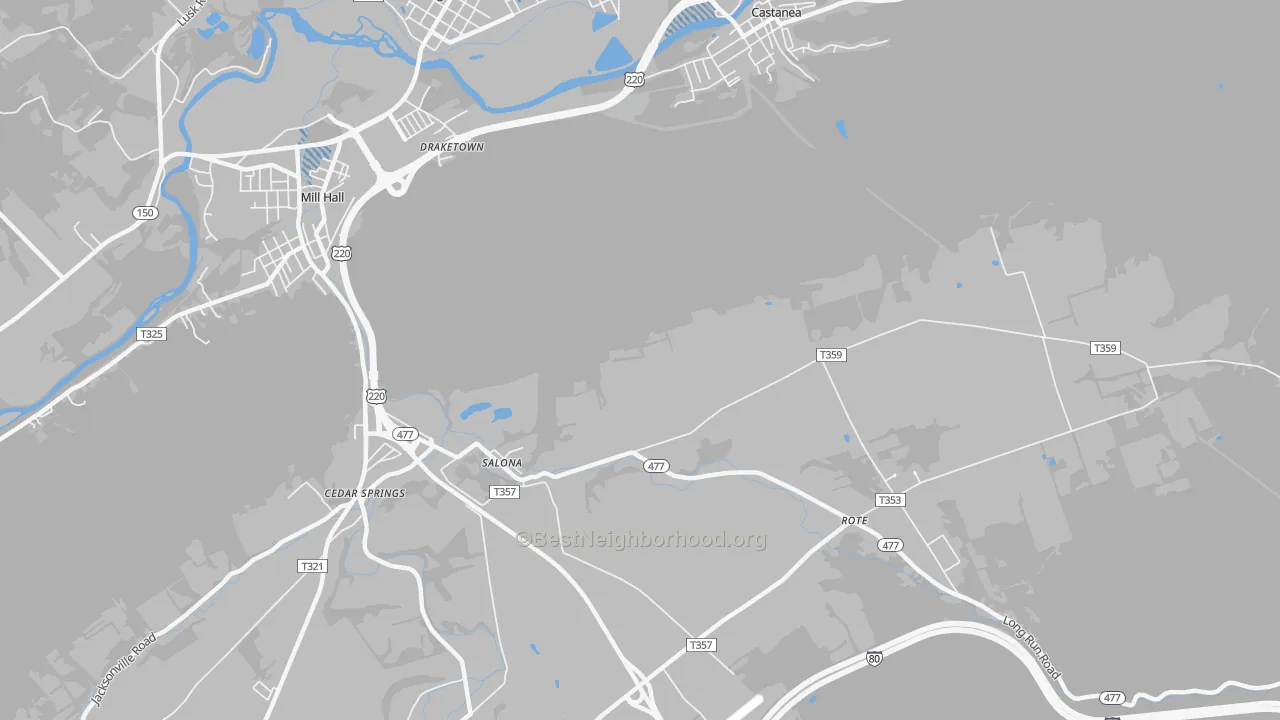 Transit Grade map of Salona, PA