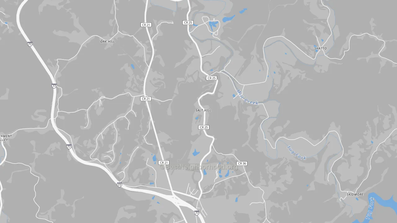 Transit Grade map of Salt Hill, WV