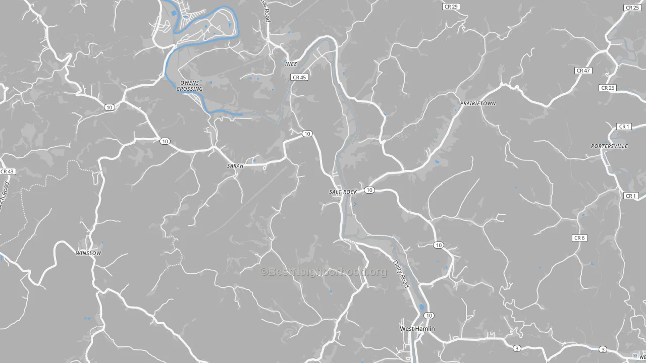 Transit Grade map of Salt Rock, WV