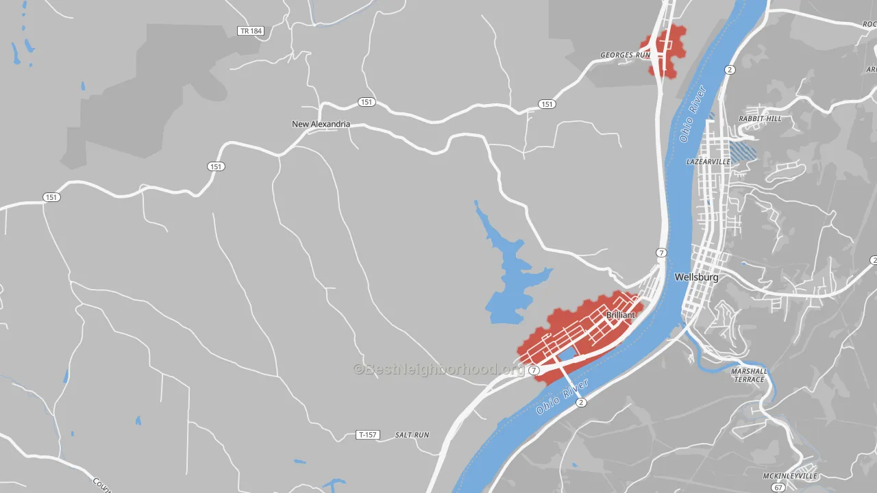 Transit Grade map of Salt Run, OH