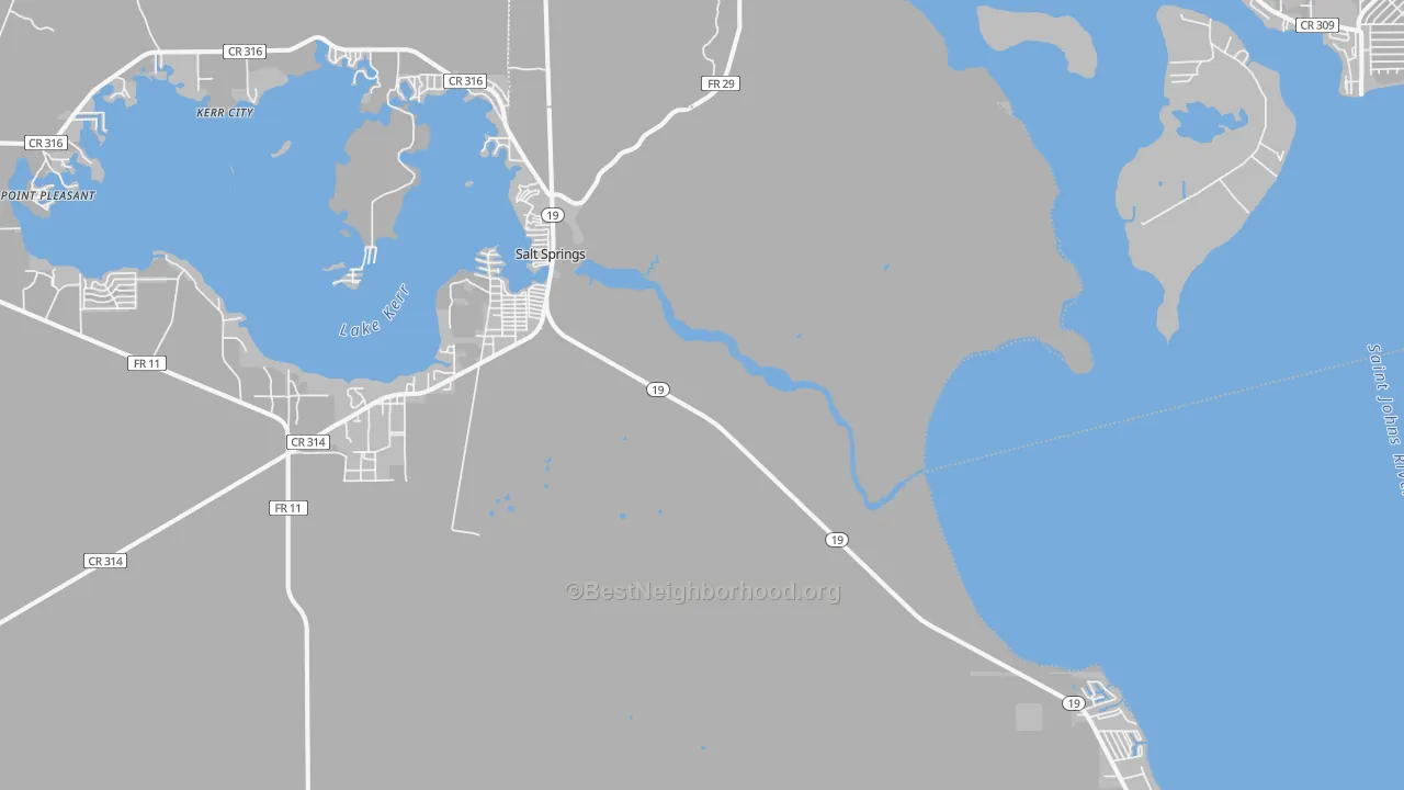 Transit Grade map of Salt Springs, FL