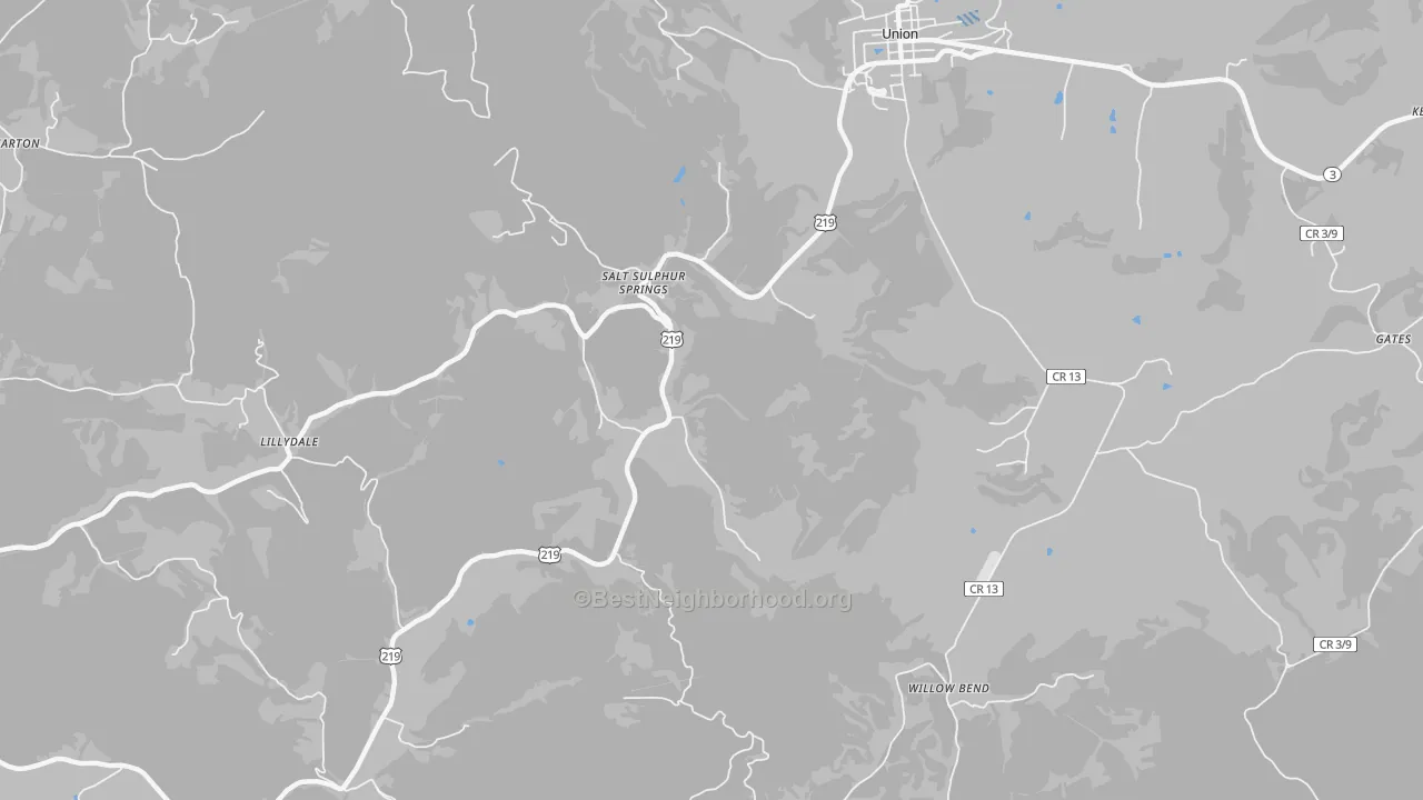 Transit Grade map of Salt Sulphur Springs, WV