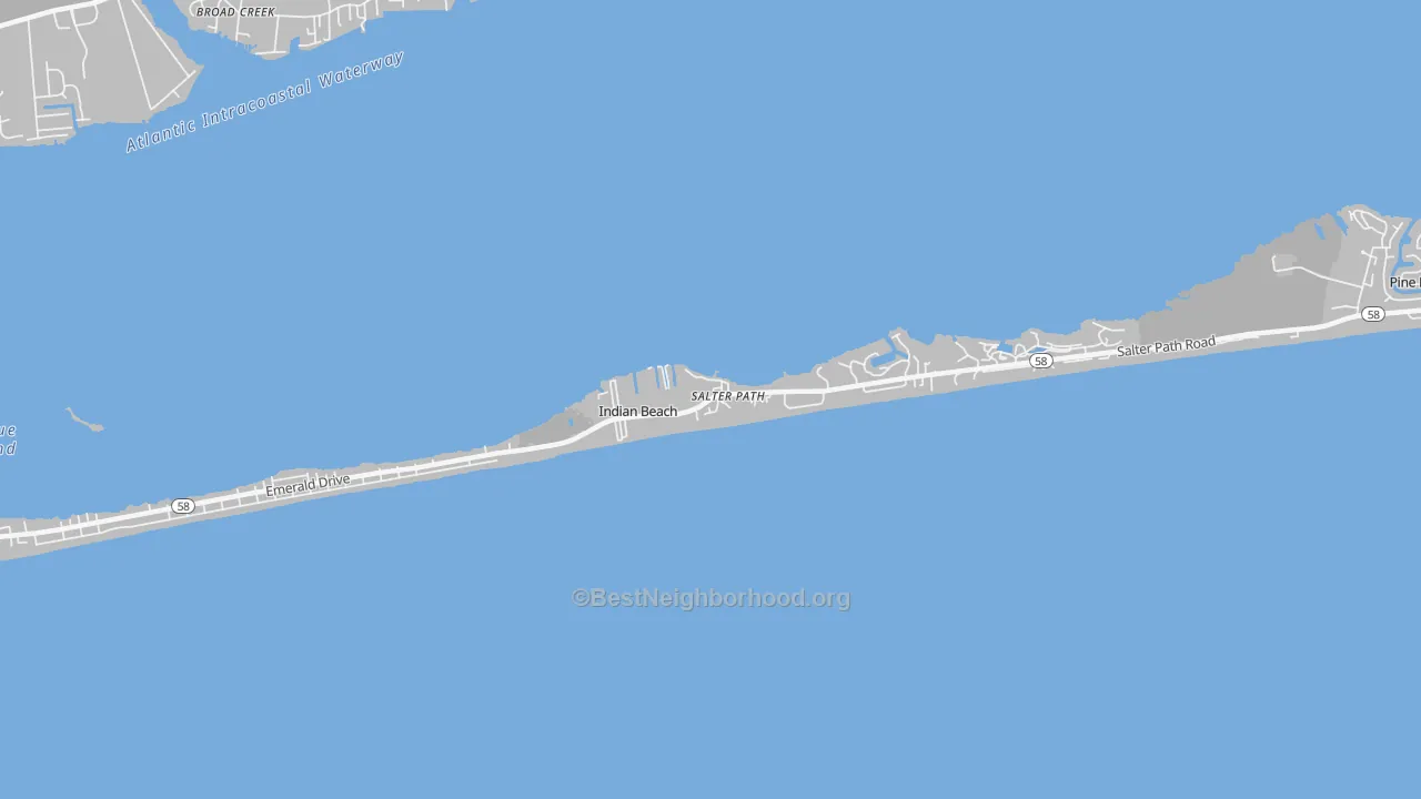 Transit Grade map of Salter Path, NC