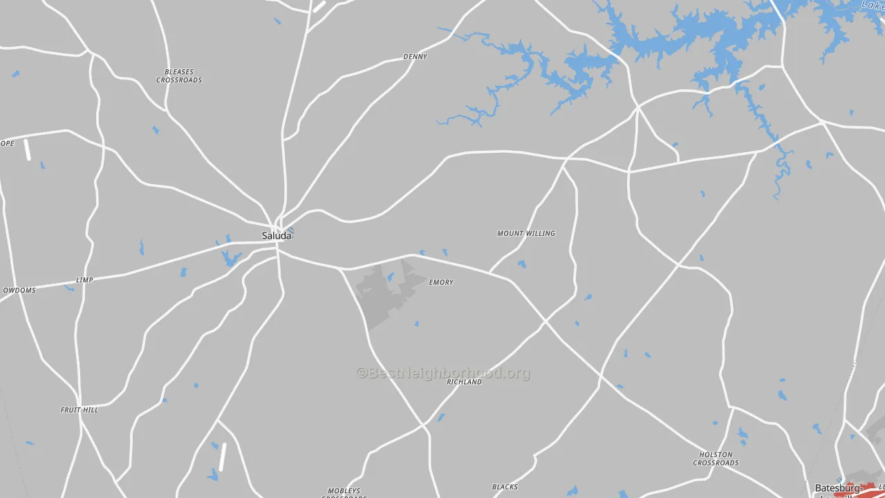 Transit Grade map of Saluda County, SC