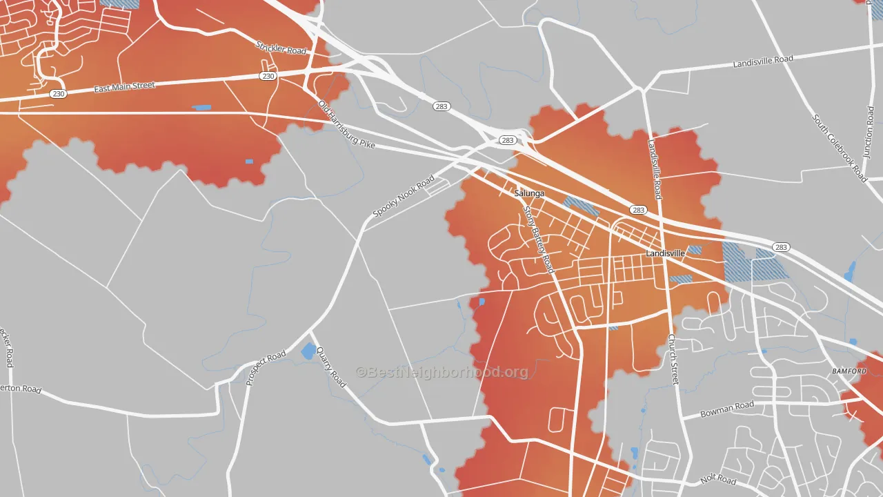 Transit Grade map of Salunga, PA