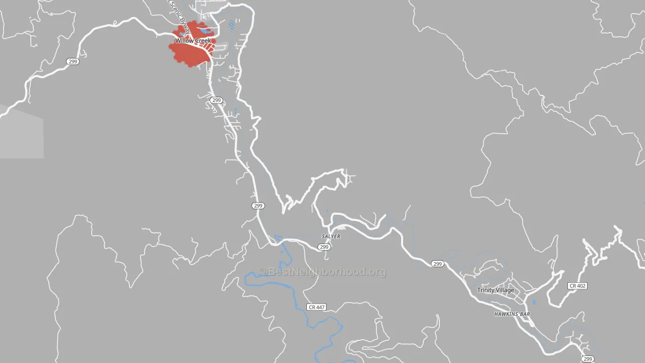 Transit Grade map of Salyer, CA