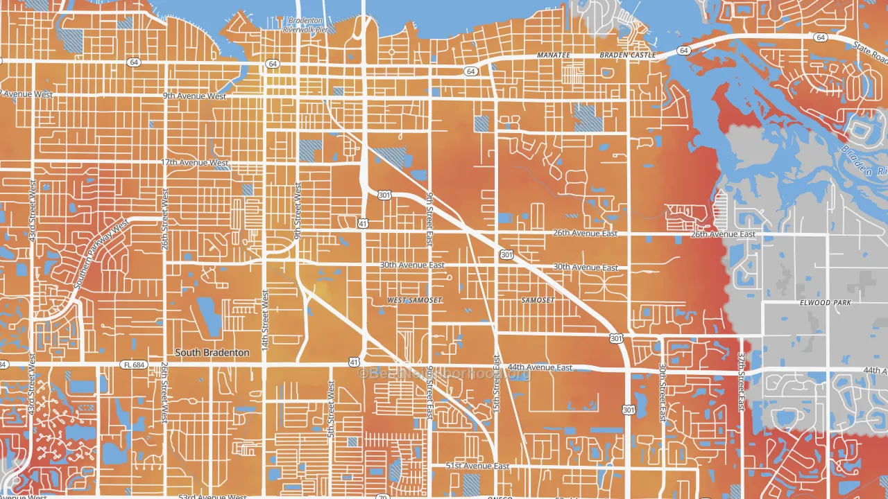 Transit Grade map of Samoset, Bradenton, FL