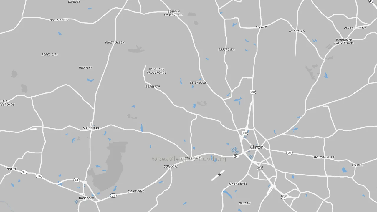Transit Grade map of Sampson County, NC
