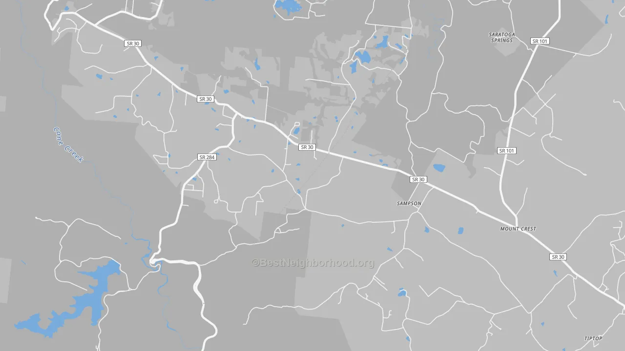 Transit Grade map of Sampson, TN