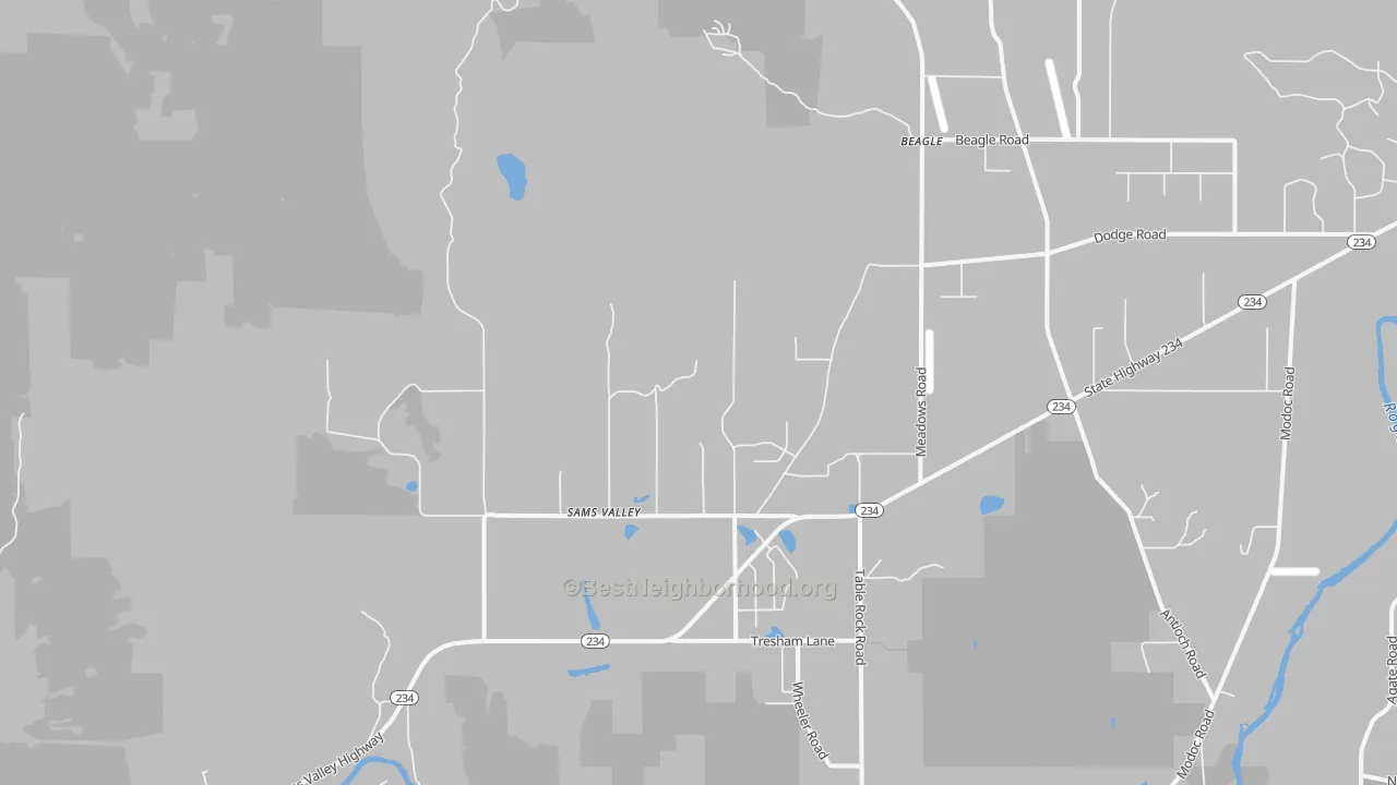 Transit Grade map of Sams Valley, OR