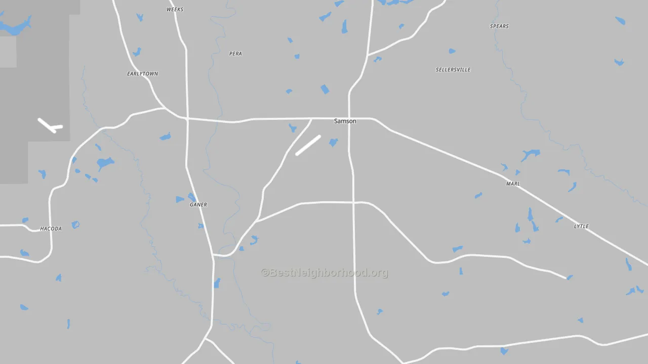 Transit Grade map of Samson, AL