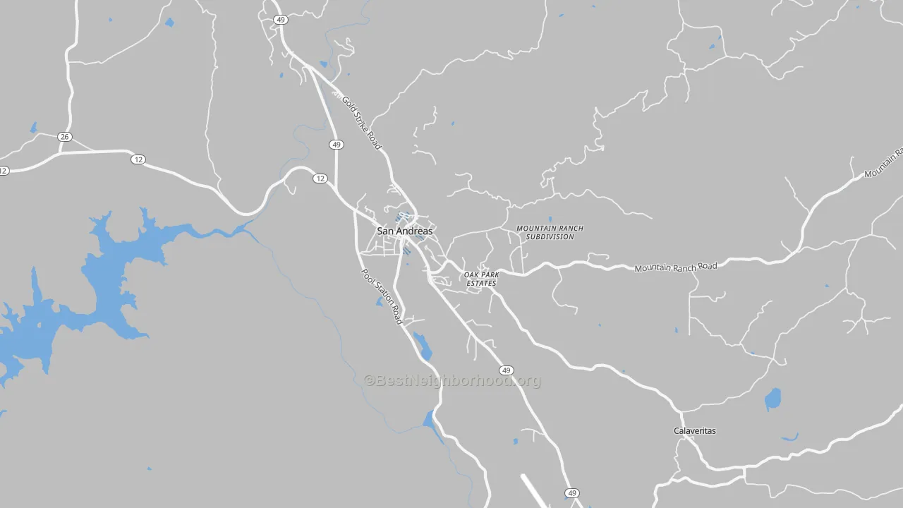 Transit Grade map of San Andreas, CA