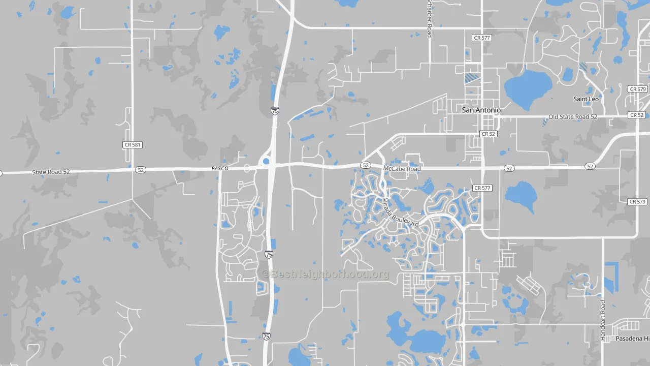 Transit Grade map of San Antonio, FL