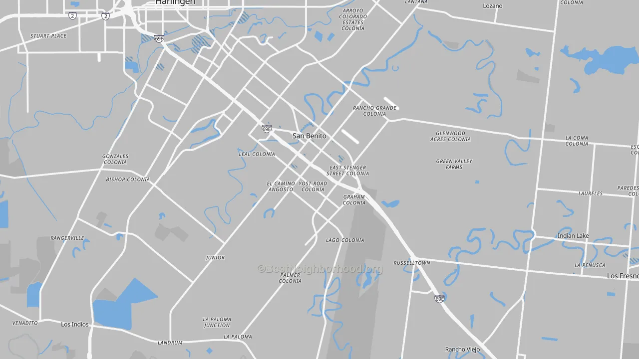Transit Grade map of San Benito, TX