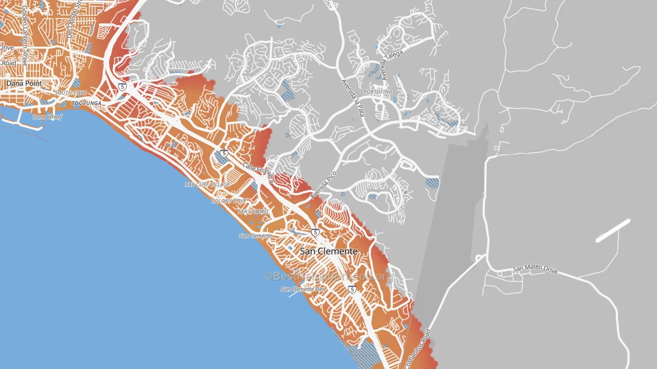 Transit Grade map of San Clemente, CA