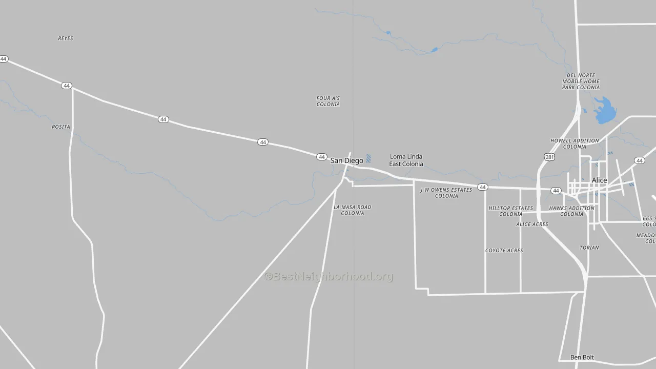 Transit Grade map of San Diego, TX