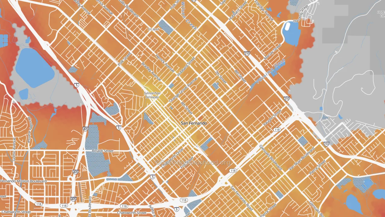 Transit Grade map of San Fernando, CA