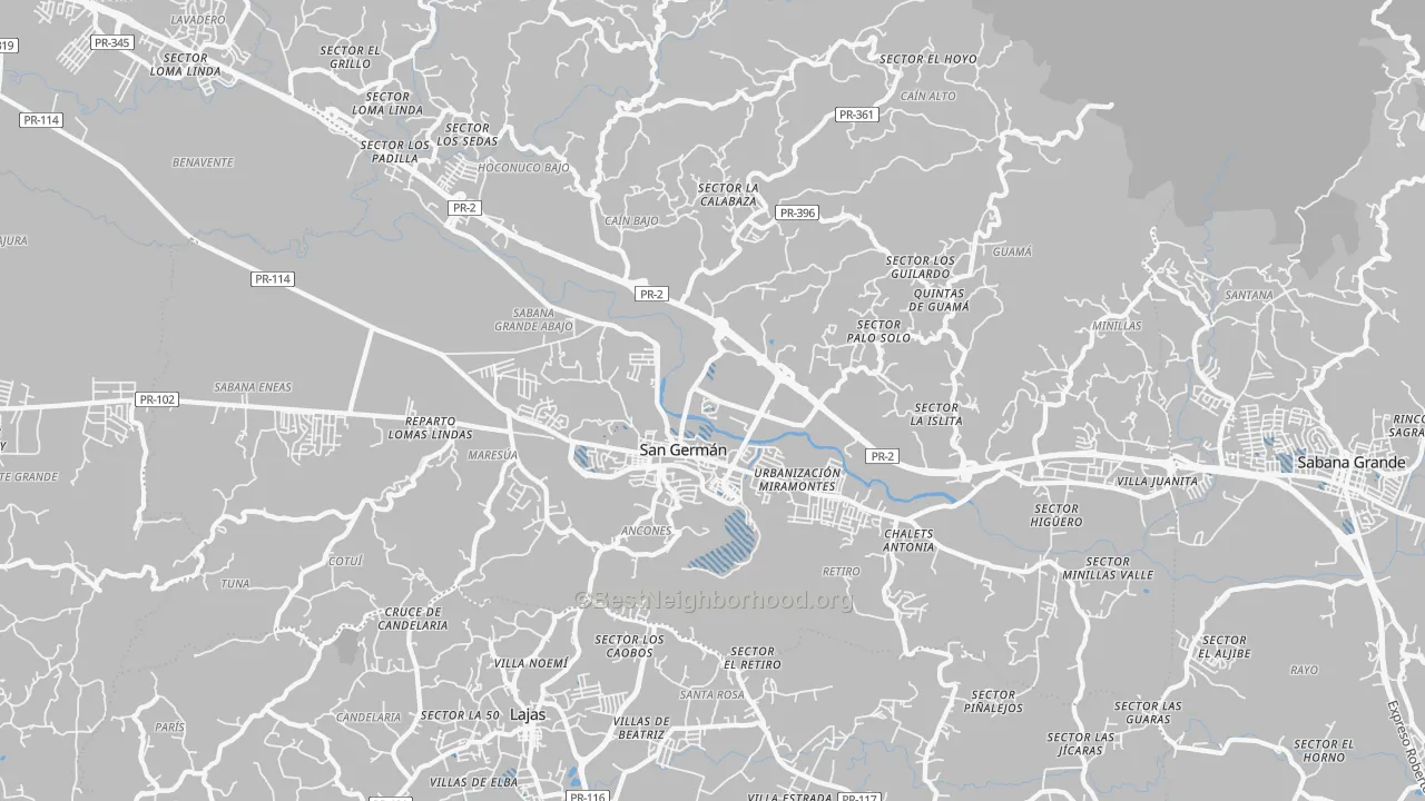 Transit Grade map of San German, PR