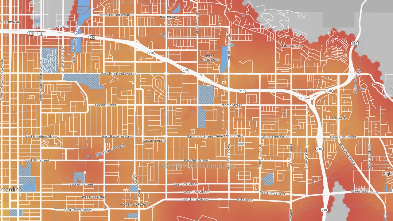 Transit Grade map of San Gorgonio, Highland, CA