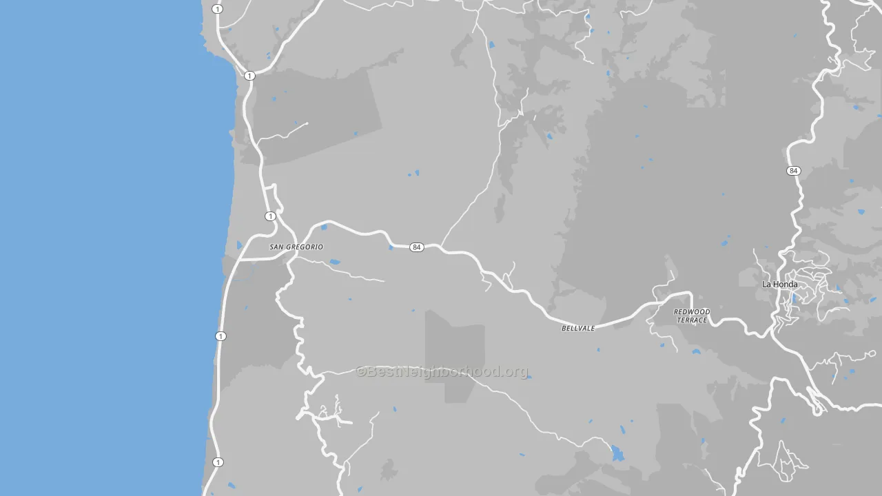 Transit Grade map of San Gregorio, CA
