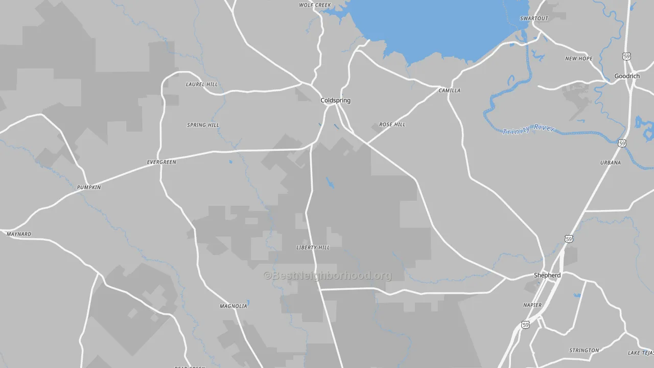 Transit Grade map of San Jacinto County, TX