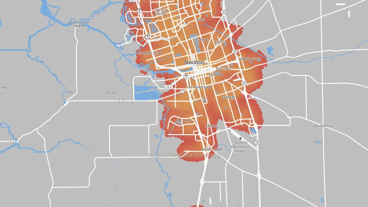 Transit Grade map of San Joaquin County, CA
